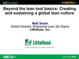 Littelfuse Lean Enterprise – Doing Lean