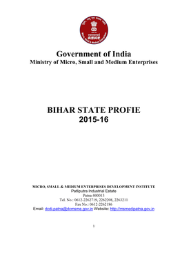 Bihar State Profie 2015-16