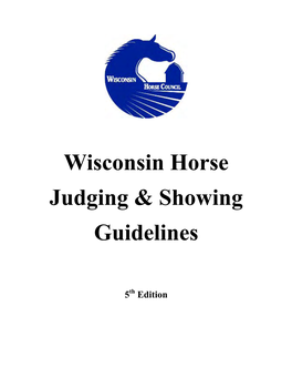 Wisconsin Horse Judging & Showing Guidelines (PDF)
