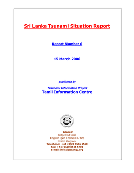 Sri Lanka Tsunami Situation Report
