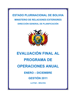 Evaluación Final Al Programa De Operaciones Anual