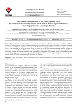 First Genome Size Assessment in the Genus Peganum and in the Family Nitrariaceae