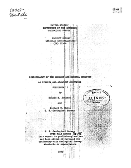 And'mineral Industry Open File Report]"