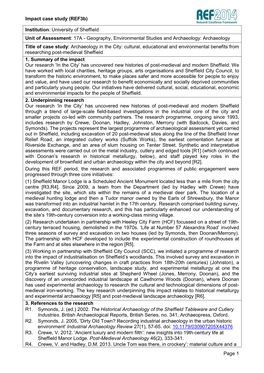 Impact Case Study (Ref3b) Page 1 Institution: University of Sheffield