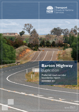 Barton Highway Duplication Preferred Road Corridor Boundaries Report NOVEMBER 2011