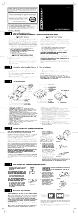 Read the Following Warnings Before You Or Your Child Play Video Games