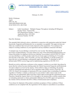 US EPA, Pesticide Product Label, TETRASUL 4S5,02/16/2021