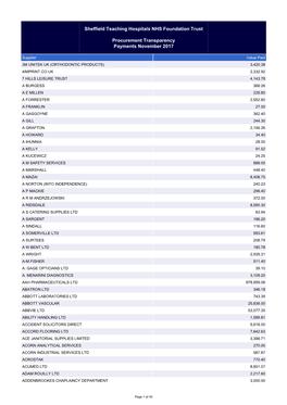 Sheffield Teaching Hospitals NHS Foundation Trust Procurement