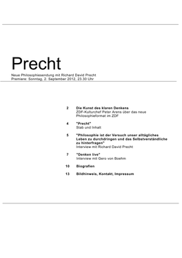 Precht Neue Philosophiesendung Mit Richard David Precht Premiere: Sonntag, 2