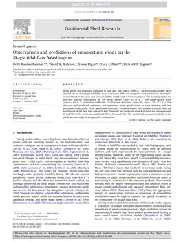 Observations and Predictions of Summertime Winds on the Skagit Tidal ﬂats, Washington