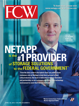Federal Government “From the Data Center to the Hybrid Cloud, Our Public Sector Customers Rely on Netapp to Help Them Succeed in Their Critical Missions