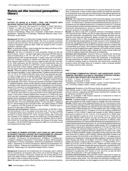 Myeloma and Other Monoclonal Gammopathies - Dosis