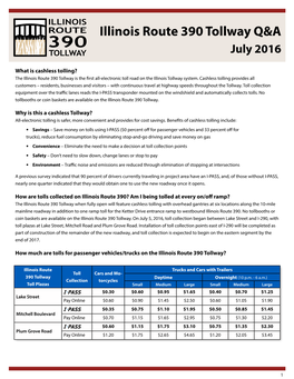 Illinois Route 390 Tollway Q&A