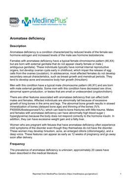 Aromatase Deficiency