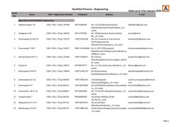 Qualified Persons - Engineering Valid up to 31St January 2020 Serial Name CIDA - Registration Number Telephone Address E-Mail No