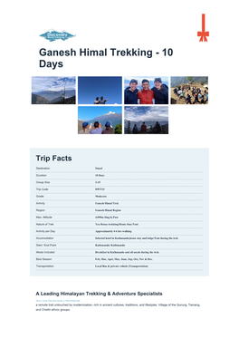 Ganesh Himal Trekking - 10 Days