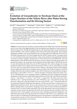 Evolution of Groundwater in Yinchuan Oasis at the Upper Reaches of the Yellow River After Water-Saving Transformation and Its Driving Factors