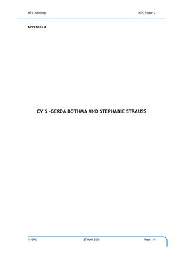 Cv's –Gerda Bothma and Stephanie Strauss