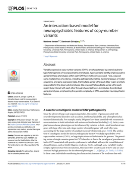 An Interaction-Based Model for Neuropsychiatric Features of Copy-Number Variants