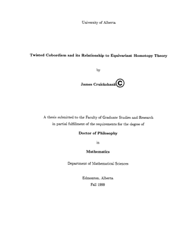 Twisted Cobordism and Its Relationship to Equivariant Homotopy Theory