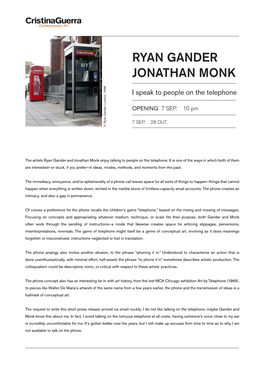 Ryan Gander Jonathan Monk