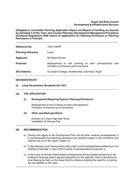 Argyll and Bute Council Development & Infrastructure Services Delegated