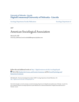 American Sociological Association Michael R