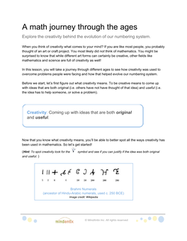 A Math Journey Through the Ages Explore the Creativity Behind the Evolution of Our Numbering System