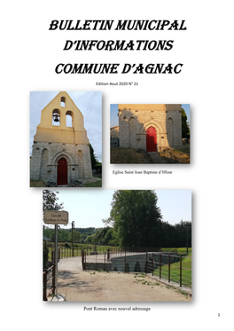 Bulletin Municipal D'informations Commune D'agnac