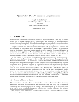 Quantitative Data Cleaning for Large Databases