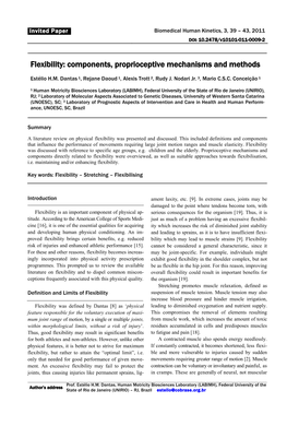 Flexibility: Components, Proprioceptive Mechanisms and Methods