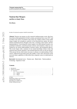 Arxiv:1909.06085V5 [Astro-Ph.HE] 3 Mar 2021 E-Mail: Ericburns@Lsu.Edu 2 Eric Burns