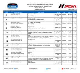 Mid-Ohio 120 for the IMSA Michelin Pilot Challenge Mid-Ohio Sports