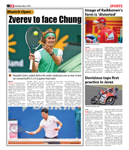 Zverev to Face Chung