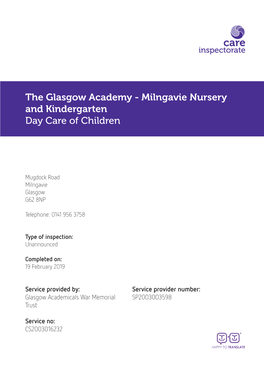 The Glasgow Academy - Milngavie Nursery and Kindergarten Day Care of Children