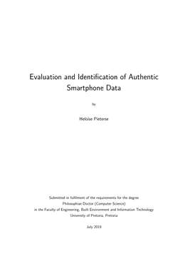 Evaluation and Identification of Authentic Smartphone Data