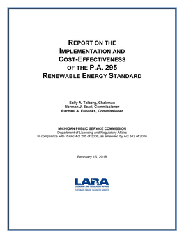Report on the Implementation and Cost-Effectiveness of the P.A