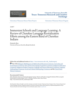 Immersion Schools and Language Learning: a Review of Cherokee