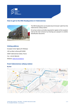 How to Get to the ERA Headquarters in Valenciennes Visiting Address