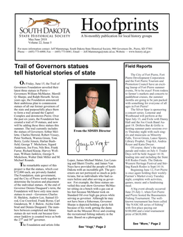 Hoofprints a Bi-Monthly Publication for Local History Groups May/June 2018 Volume 22, Issue 5