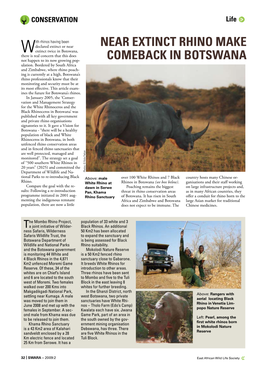 NEAR Extinct Rhino Make Comeback in Botswana