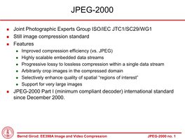 JPEG-2000 Standard
