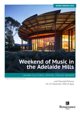 Weekend of Music in the Adelaide Hills