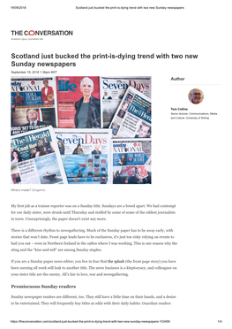 Scotland Just Bucked the Print-Is-Dying Trend with Two New Sunday Newspapers