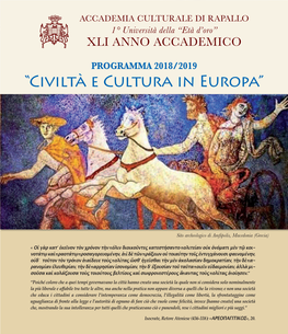 “Civiltà E Cultura in Europa”