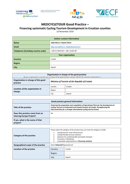 Operational Plans for the Development of Cycling Tourism In