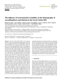 The Influence of Environmental Variability on the Biogeography Of