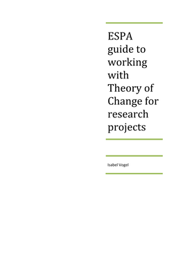 ESPA Guide to Working with Theory of Change for Research Projects