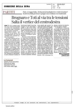 Brugnaro E Toti Al Via Tra Le Tensioni Salta Il Vertice Del Centrodestra