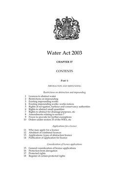 Water Act 2003